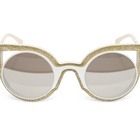 FENDI paradeyes sunglasses with case white silver gold FF 0137/S - Picture 1 of 8